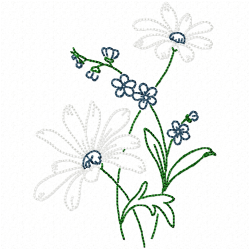 Flowers And Tree Embroidery Design 1